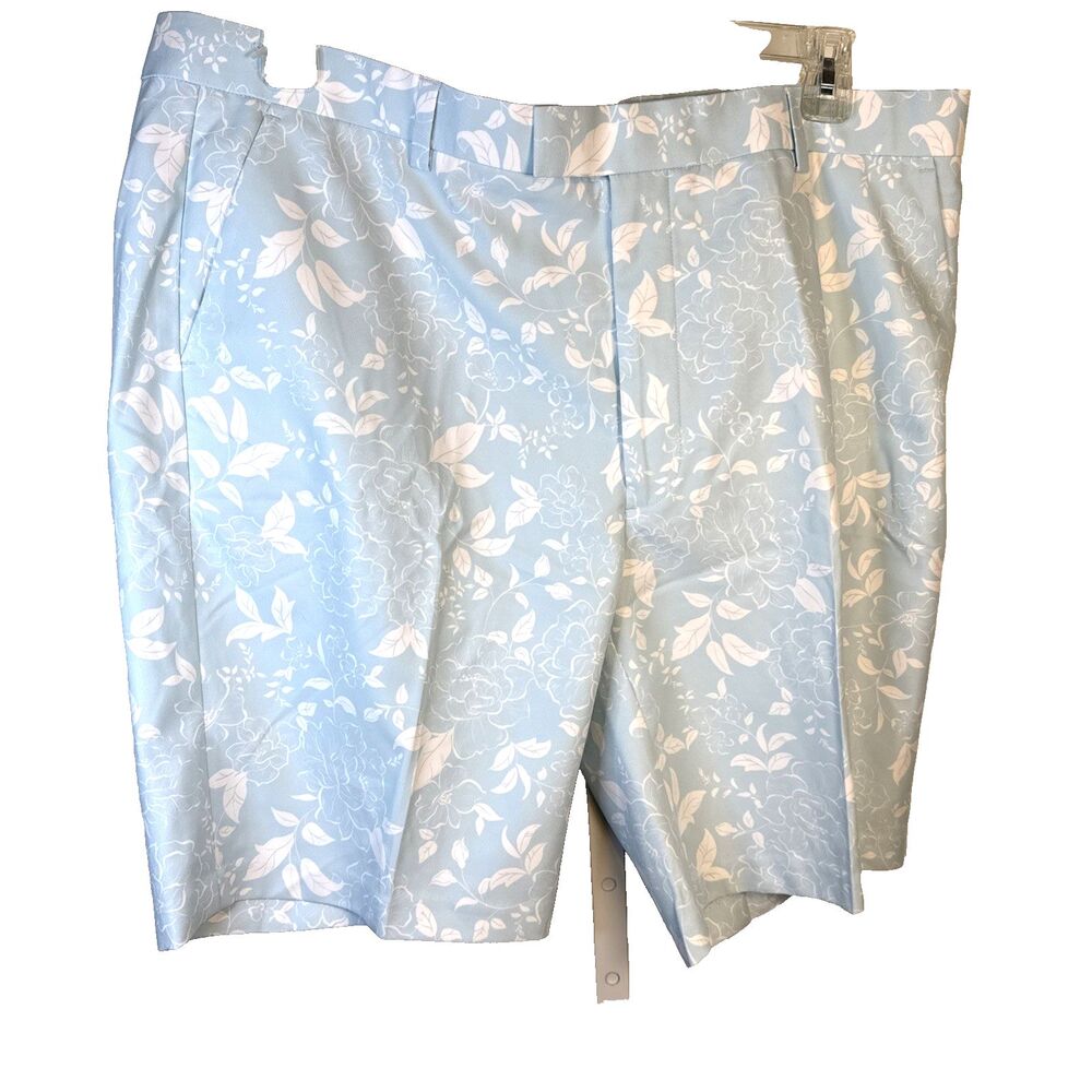 G/FORE Men's Luxury Floral Golf Shorts Size 40 Light Blue/White Exc Cond $165
